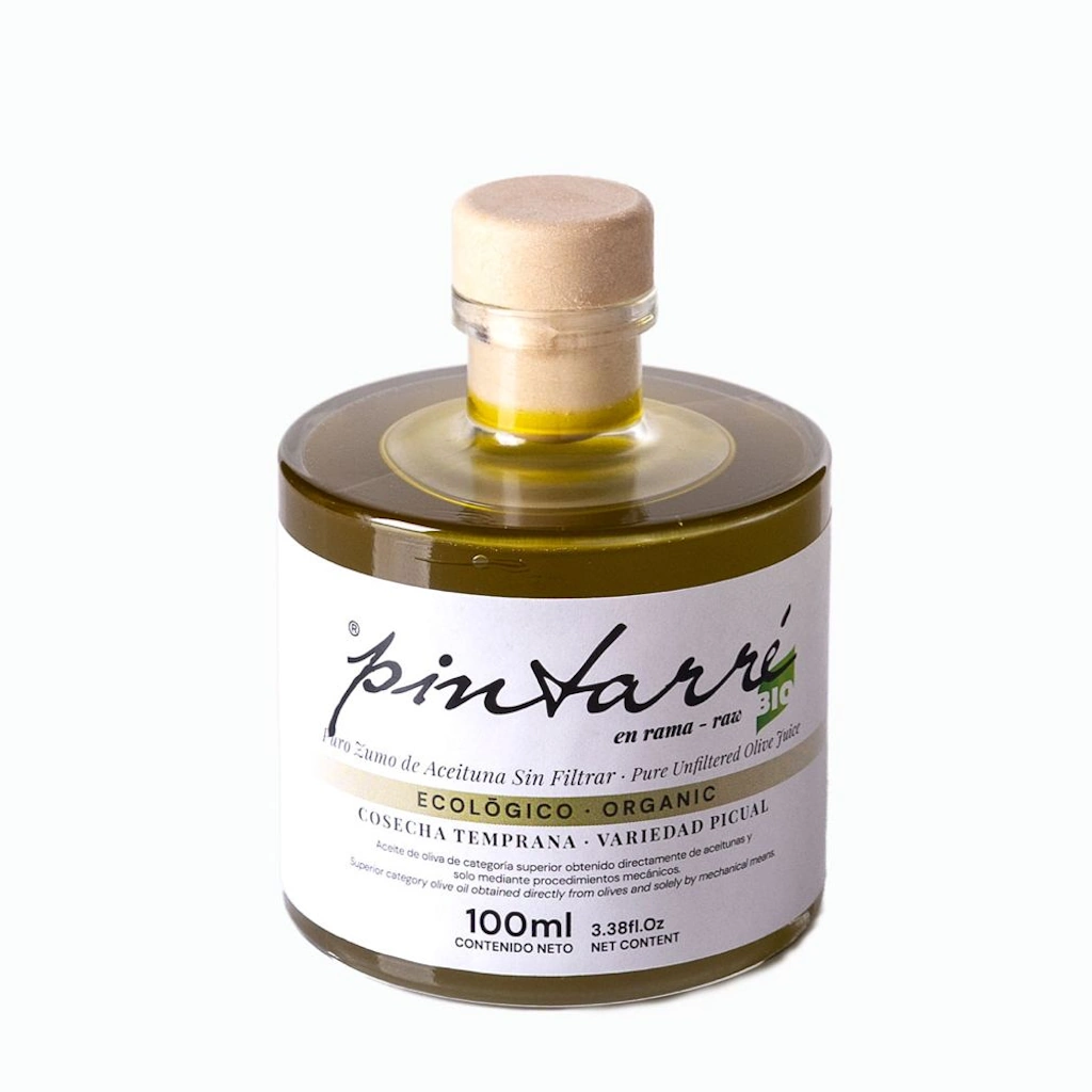 aceite virgen extra AOVE Botella 100 ml Pintarré en rama turbio sin filtrar