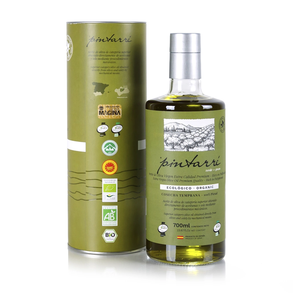 aceite virgen extra AOVE Tintarré ecológico verde 700ml con estuche